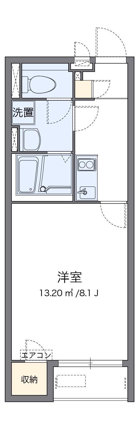クレイノYⅡ(1K/1階)の間取り写真