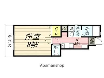 ARPEGGIO 西棟(1K/1階)の間取り写真