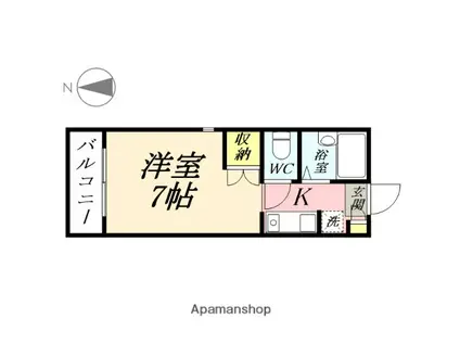 プリメゾン岡山津倉(ワンルーム/4階)の間取り写真