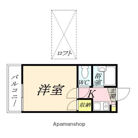 清輝橋第2レジデンス(1K/1階)の間取り写真