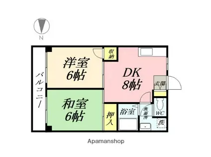 モアパレス(2DK/2階)の間取り写真