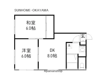 モアパレス(2DK/2階)の間取り写真