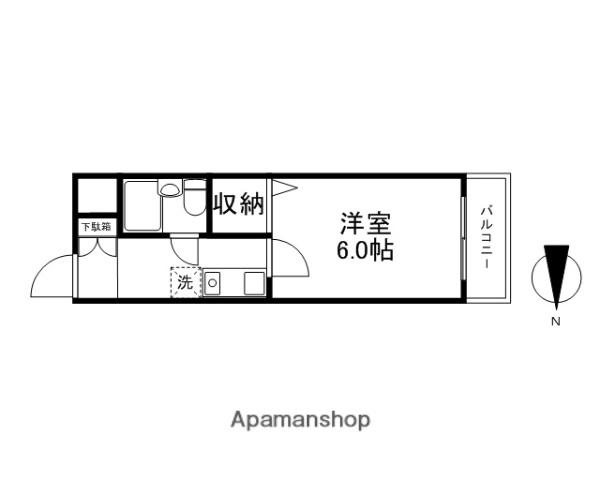 CION伊福町(1K/1階)の間取り写真