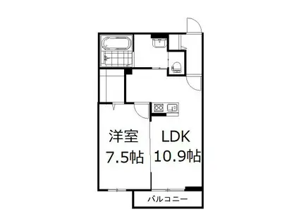 チッタ・デ・雄嶋(1LDK/1階)の間取り写真