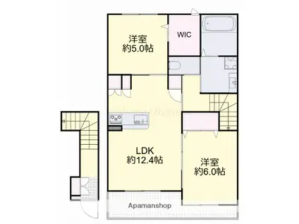 グランソレイユ浜(2LDK/2階)の間取り写真