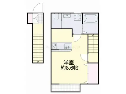 トスカ北方A棟(ワンルーム/2階)の間取り写真