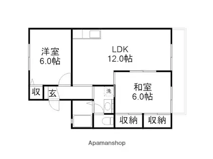 グランジュール津島A(2LDK/2階)の間取り写真