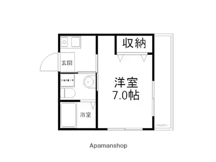 レジデンス伊島 B棟(1K/3階)の間取り写真