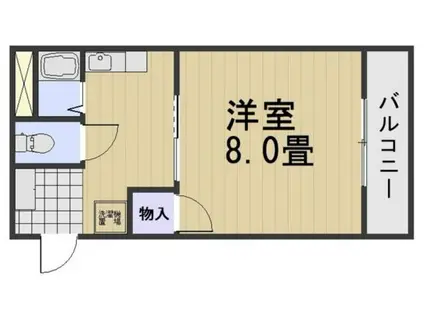 サンロイヤル豊成(1K/2階)の間取り写真