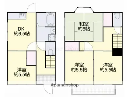 メゾネット大福(4DK/1階)の間取り写真