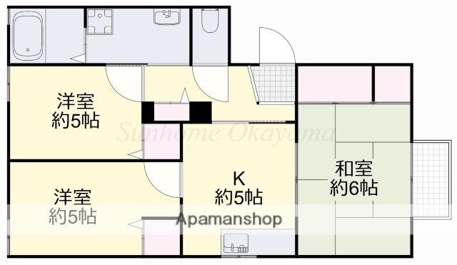 ホーマットキャピタルB棟(3K/2階)の間取り写真