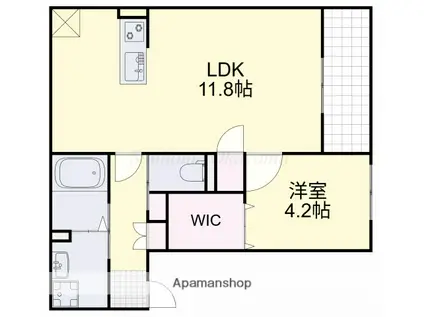 REGALE SHINE 福富西(1LDK/1階)の間取り写真