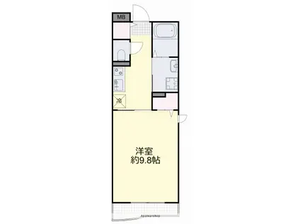 ベルハーモニー(1K/3階)の間取り写真