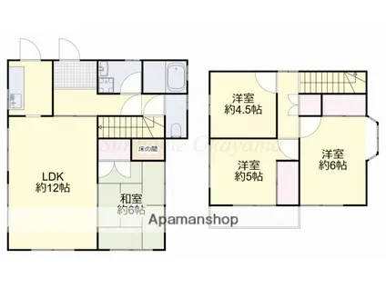 山陽本線 高島駅(岡山) 徒歩10分 2階建 築37年(4LDK)の間取り写真