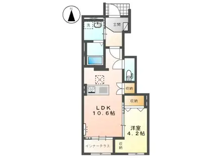 ラヴィソント(1LDK/1階)の間取り写真