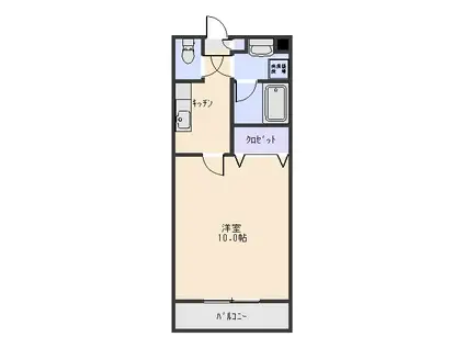 ピアホーム奥田(1K/2階)の間取り写真