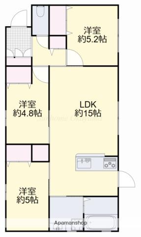 宇野線 妹尾駅 徒歩8分 1階建 築1年(3LDK)の間取り写真