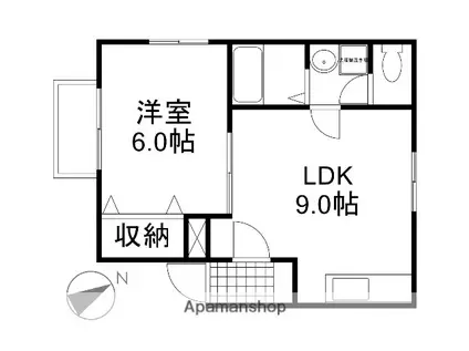 CASA福浜西(1LDK/3階)の間取り写真