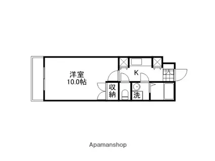 ラ・モール(1K/2階)の間取り写真