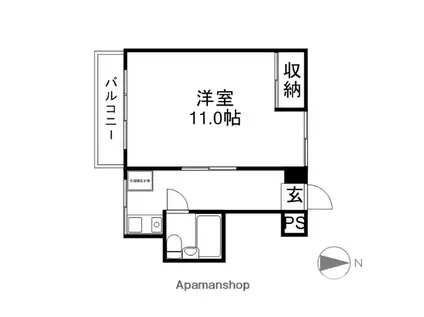 J.S.BACH(1DK/4階)の間取り写真