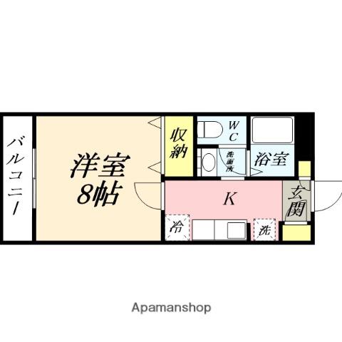 アルペジオ富町(1K/3階)の間取り写真