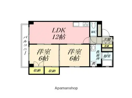 第二大興ビル(2LDK/3階)の間取り写真