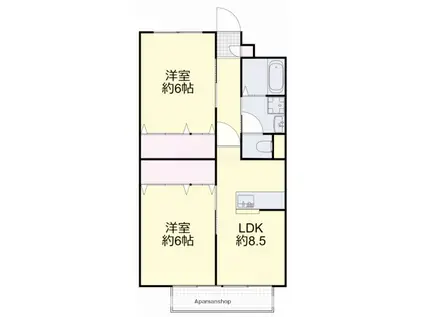 武田マンション(2DK/3階)の間取り写真