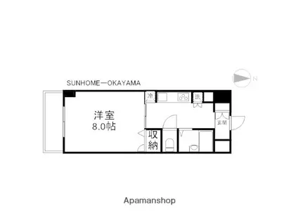 エスペランサ津島(1K/1階)の間取り写真