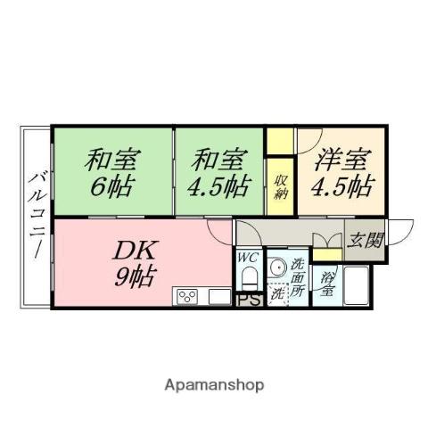 シティハイツ清水(3DK/1階)の間取り写真
