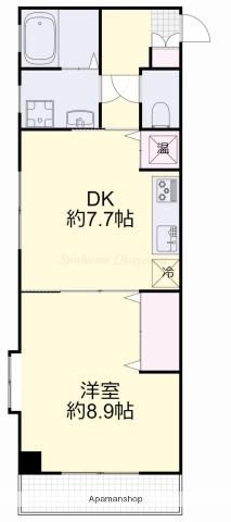 サンヨービル(1DK/4階)の間取り写真