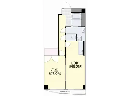 上杉第7ビル西古松(1LDK/3階)の間取り写真