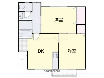 メゾン撫川Ⅰ(2DK/1階)の間取り写真