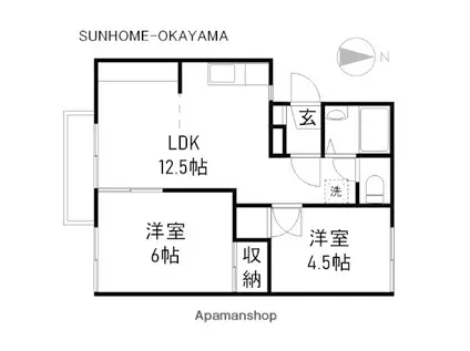 コーポ朝日 A棟(2LDK/2階)の間取り写真