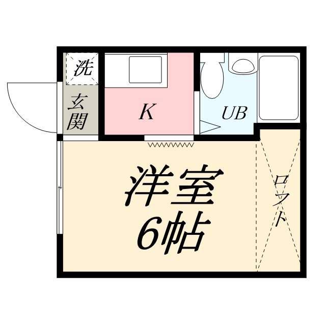 カサボニータ(ワンルーム/2階)の間取り写真