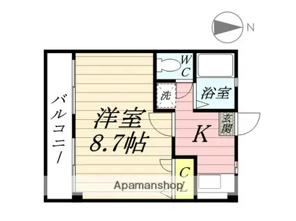 レジデンス石原(1K/1階)の間取り写真