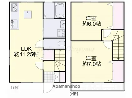 アドバンス乙多見A(2LDK/2階)の間取り写真
