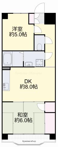 赤田ハイツ(2DK/3階)の間取り写真
