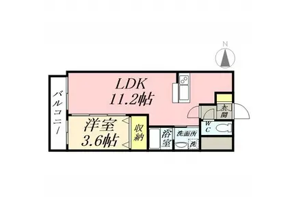 AXⅠS今(1LDK/3階)の間取り写真