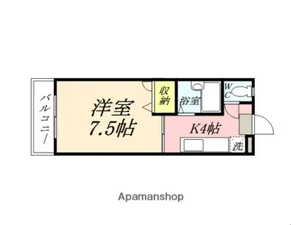 ビューラージュネス(1K/1階)の間取り写真