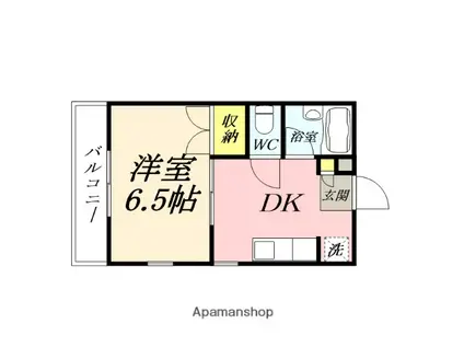グレースK(1DK/1階)の間取り写真