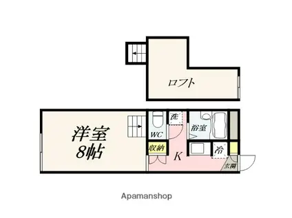 シャルマンドミール(1K/2階)の間取り写真