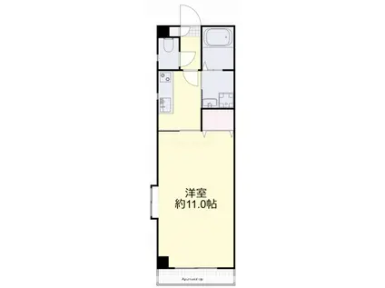 青江ビル(1K/4階)の間取り写真