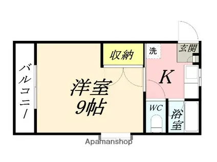 リトルハイム花尻 58番館(1K/4階)の間取り写真