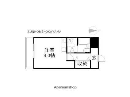 ヴェルサーチにわせ(ワンルーム/2階)の間取り写真