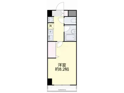 マローン京町(1K/3階)の間取り写真