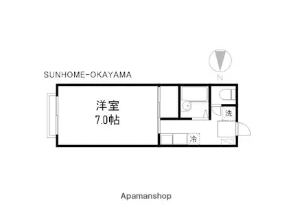 プレアール清心(1K/2階)の間取り写真