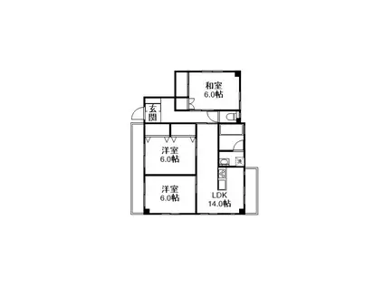 フラワーハイツⅥ(3LDK/1階)の間取り写真