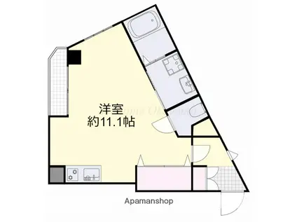 くすの木ビル(ワンルーム/5階)の間取り写真