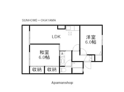 アメニティタウンA(2LDK/1階)の間取り写真