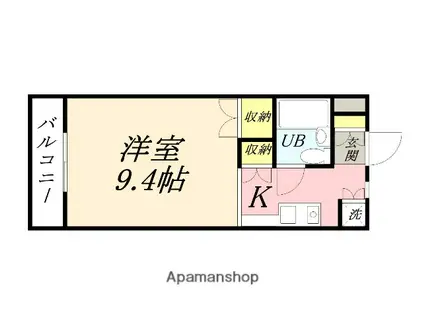 アクティブイン高島(1K/3階)の間取り写真